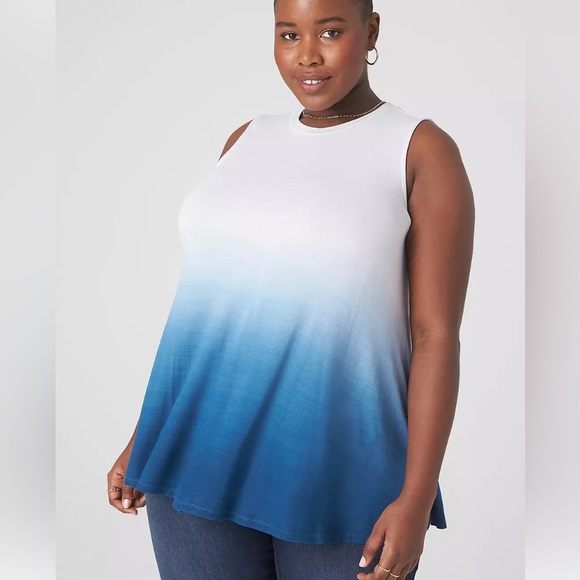 Lane Bryant Sleeveless Tunic Blue Ombré - Picture 1 of 10